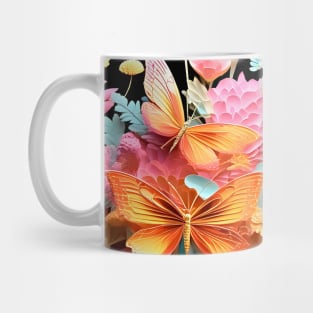 Pink and yellow butterflies Mug